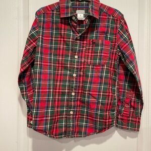 5T Button-Down Bundle: Christmas Plaid Shirt & White with Blk Shirt & Navy Shirt